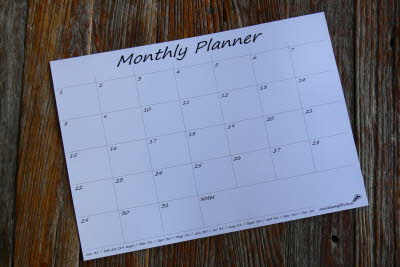 A4 Classic Monthly Whiteboard Fridge Planner